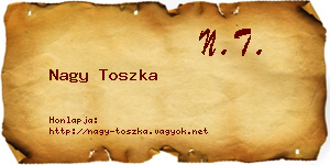 Nagy Toszka névjegykártya